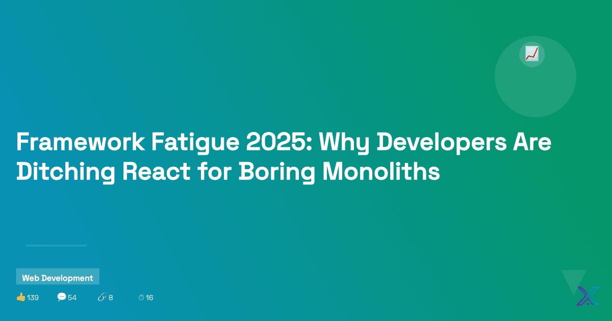 Framework Fatigue 2025: Why Developers Are Ditching React for Boring Monoliths